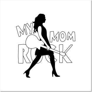 my Mom rock  mothers day quotes design. Mother's Day  banner and giftcard Posters and Art